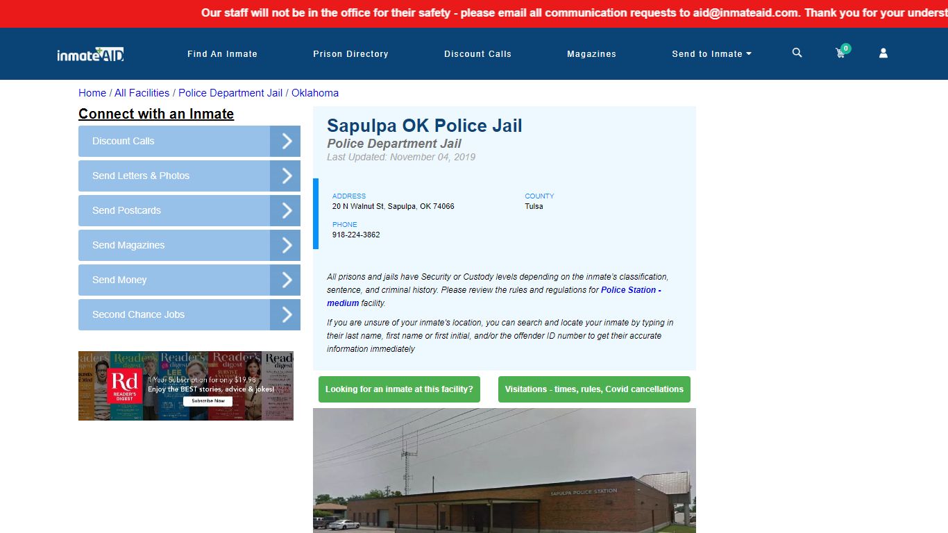 Sapulpa OK Police Jail & Inmate Search - Sapulpa, OK